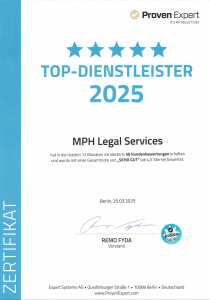 MPH-Legal - ProvenExpert - 2025 | MPH Legal Services ProvenExpert